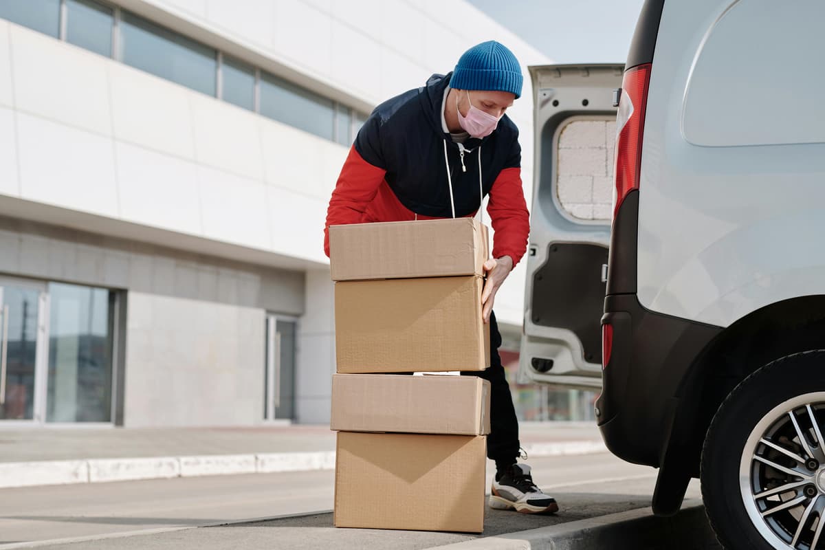 Warehouse worker with Skyline Air Cargo uniform